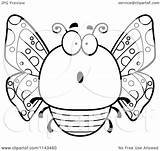 Surprised Chubby Butterfly Clipart Cartoon Cory Thoman Outlined Coloring Vector Illustration Royalty Protected Collc0121 sketch template