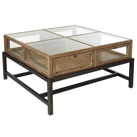 Square Glass Top Display Coffee Table Brewtc
