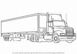 Truck Trailer Draw Drawing Trucks Step Big Coloring Rig Trailers Kids Pages Choose Board sketch template