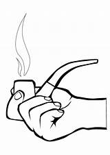 Coloring Smoking Pages Smoke Cliparts Template sketch template