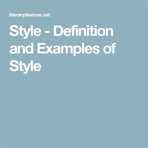 style definition  examples  style style definition examples