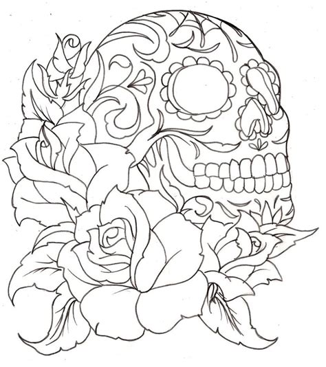 sugar skull coloring page coloring home