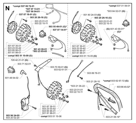husqvarna  xp   chainsaw electrical spare parts diagram