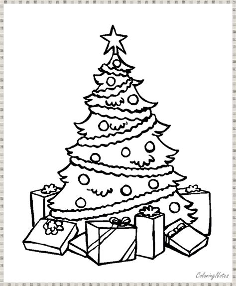 easy christmas tree coloring pages  printable  kids