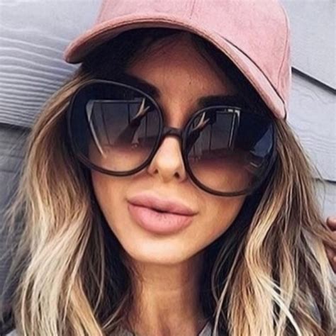 Women Shades Fashion Big Round Oversized Sunglasses