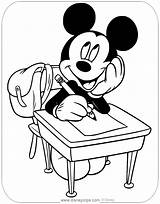 Mickey Mouse Coloring Pages School Disneyclips Desk Misc His sketch template