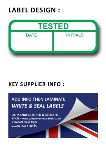 pat test labels component test labels  customark