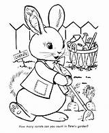 Coloring Pages Easter Peter Bunny Rabbit Cottontail Printable Carrot Carrots Garden Sheets Print Color Kids Drawing Colouring Honkingdonkey Rabbits Sheet sketch template