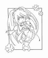 Miku Coloring Hatsune Pages Deviantart Anime Manga Pdf Library Clipart Coloringhome Collection Line sketch template