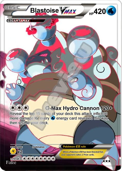 blastoise  gx gmax vmax gigantamax  pokemon card etsy