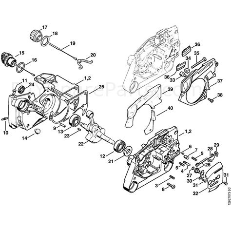 stihl  chainsaw  parts diagram crankcase