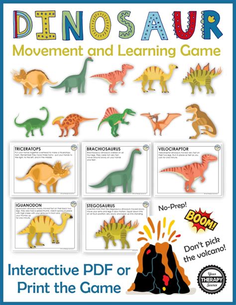 dinosaur movement game  therapy source