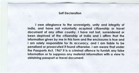 declaration letter  lost passport certify letter