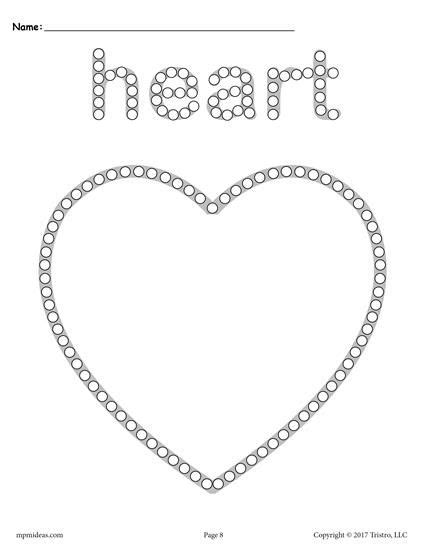 shapes  tip painting printables includes  heart  tip painting