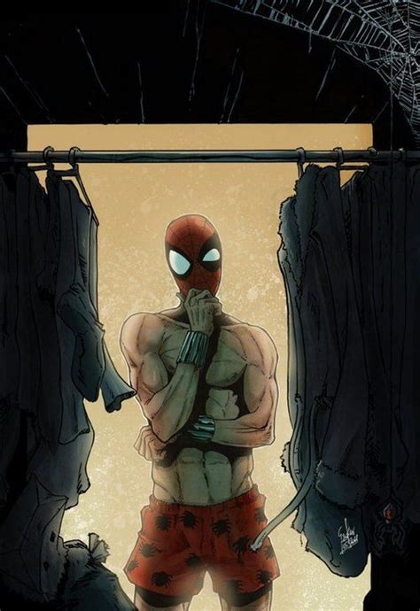 this is kinda hilarious he s got some amazing muscles marvel comic spidey pin and follow