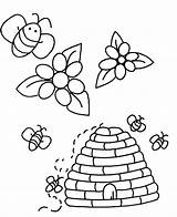 Coloring Abeille Coloriage Bees Flowers Insects Kids Mireille Dessin Imprimer Pages Colorier Simple Color sketch template