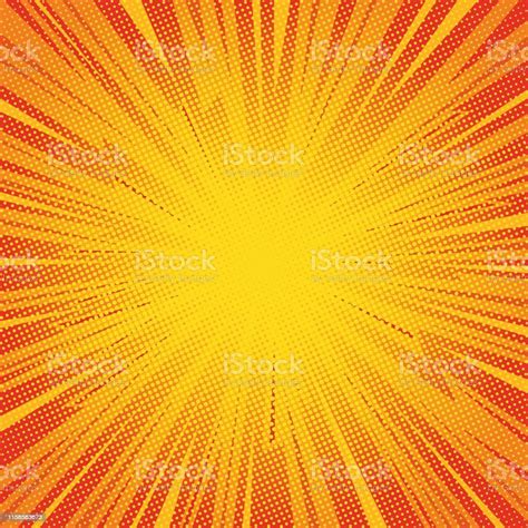 Comic Pop Art Background Lightning Blast Halftone Dots Cartoon Vector