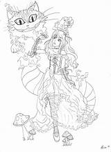 Cat Cheshire Coloring Pages Steampunk Google Search Books Alice Colors Adult Printable Evil Wonderland Colouring Nature Visit Template sketch template
