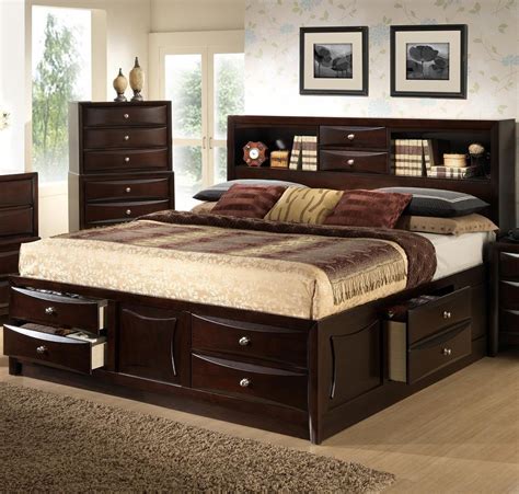 king storage bed  bookcase headboard    great deal