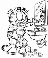 Coloring Teeth Pages Brushing Kids Garfield Popular Colouring sketch template