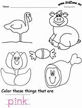 Pink Worksheet Color Colors Preschool Worksheets Activities Kindergarten Coloring Pages Kids Purple Kidzone Toddler Drawing Ws Printable Learning Toddlers Ingles sketch template