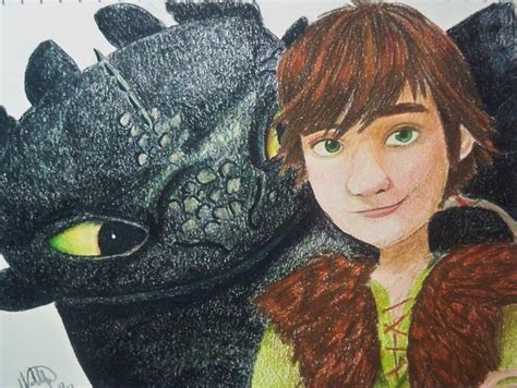 Hiccup And Toothless Drawing By Madelyn Mershon
