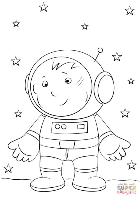 boy astronaut   moon coloring page  printable coloring pages