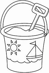 Beach Bucket Coloring Clip Clipart Pages Summer Sand Kleurplaat Da Emmer Kids Printable Cliparts Flip Disegni Colorare Shovel Colouring Buckets sketch template