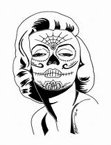 Marilyn Monroe Outline Drawing Getdrawings Pages Coloring Skull sketch template