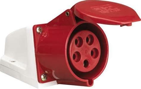 red   amp  pin industrial plug  sockets ip  phase p ne malefemale il