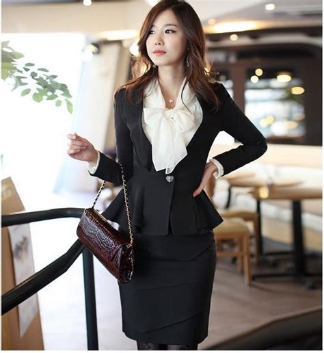 2017 fashion women suits with overskirt professional womens slim formal