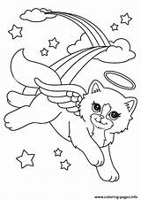 Coloring A4 Cat Angel Pages Beautiful Printable Print Color Book sketch template
