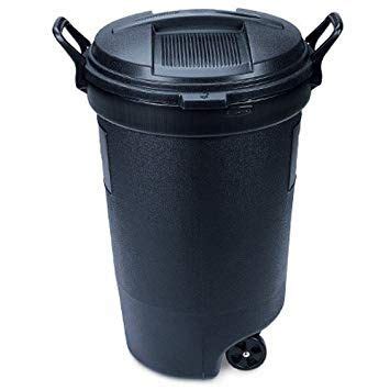 rubbermaid rm  gallon outdoor waste garbage bin  attached