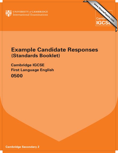candidate responses standards booklet  cambridge igcse