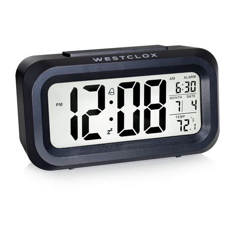 mainstays black digital alarm clock  led backlight  easy  read lcd display walmartcom
