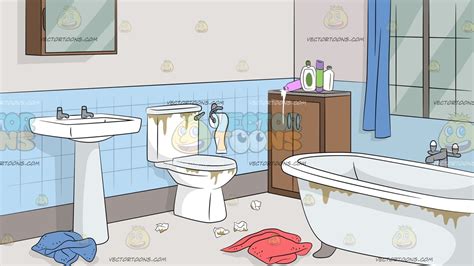 Cartoon Messy House ~ Untidy Bathroom Background – Clipart Cartoons By