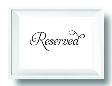 reserved table sign printable wedding sign reception head