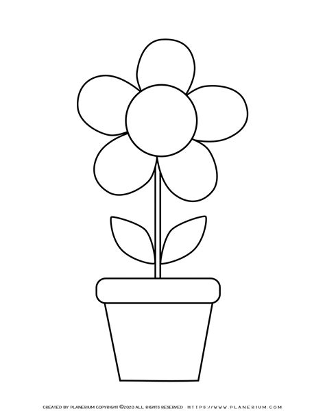 spring coloring page flower   pot planerium