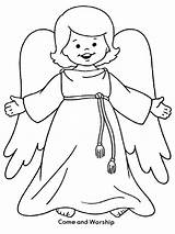 Coloring Angel Christmas Pages Printable Kids sketch template