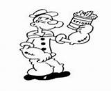 Coloring Pages Popeye D339 Spinach Bringing Printable sketch template