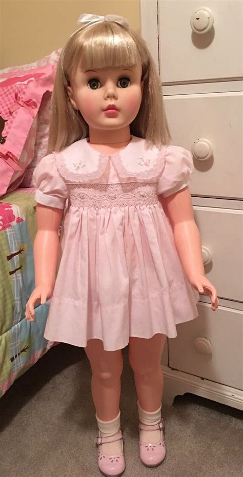36” Patti Playpal Companion Platinum Hair Doll In Her Shirley Temple
