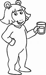 Dw Coloring Arthur Read Pajamas Pages Glass Water Cartoon Wecoloringpage Popular sketch template