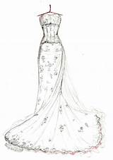 Coloring Gown Prom Sketch Gowns Bridal Educativeprintable Educative sketch template