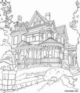 Coloring Adult Mansion Pages Printable House Adults Colouring Favoreads Victorian Houses Book Architecture Drawing Club Books Choose Board Authentic Read sketch template