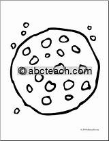 Cookie Chocolate Chip Coloring Clip Abcteach sketch template