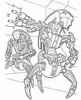 Robots Droideka Coloradisegni Distruttori Droidi Pronti Sparare Looking sketch template