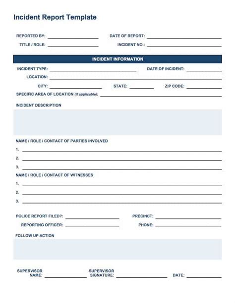 incident report template word   aashe