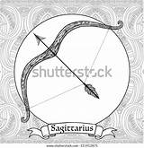 Zodiac Sign Sagittarius Zentangle sketch template