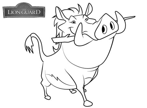 lion guard coloring pages pumbaa  printable coloring pages