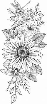 Sunflower Colouring sketch template
